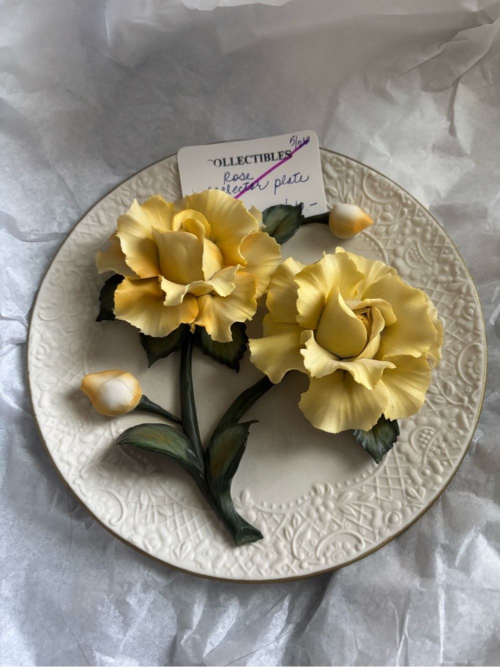 The Yellow Roses of Capodimonte Porcelain Rose limited edition